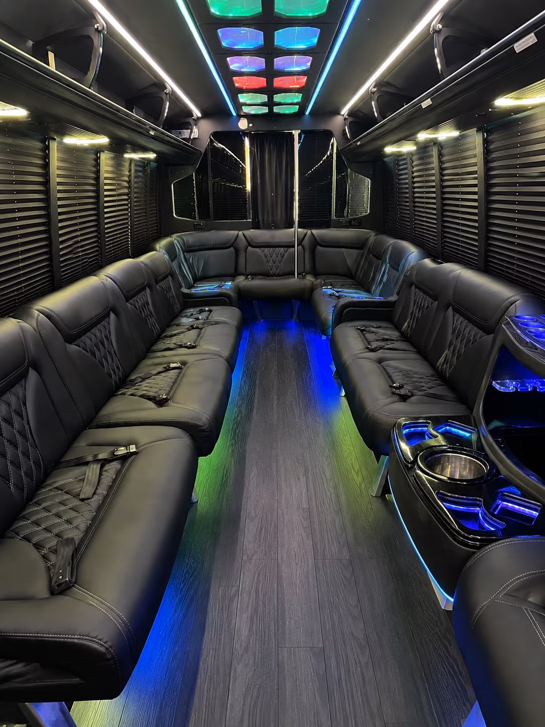 bayonne 20 passenger party bus interior