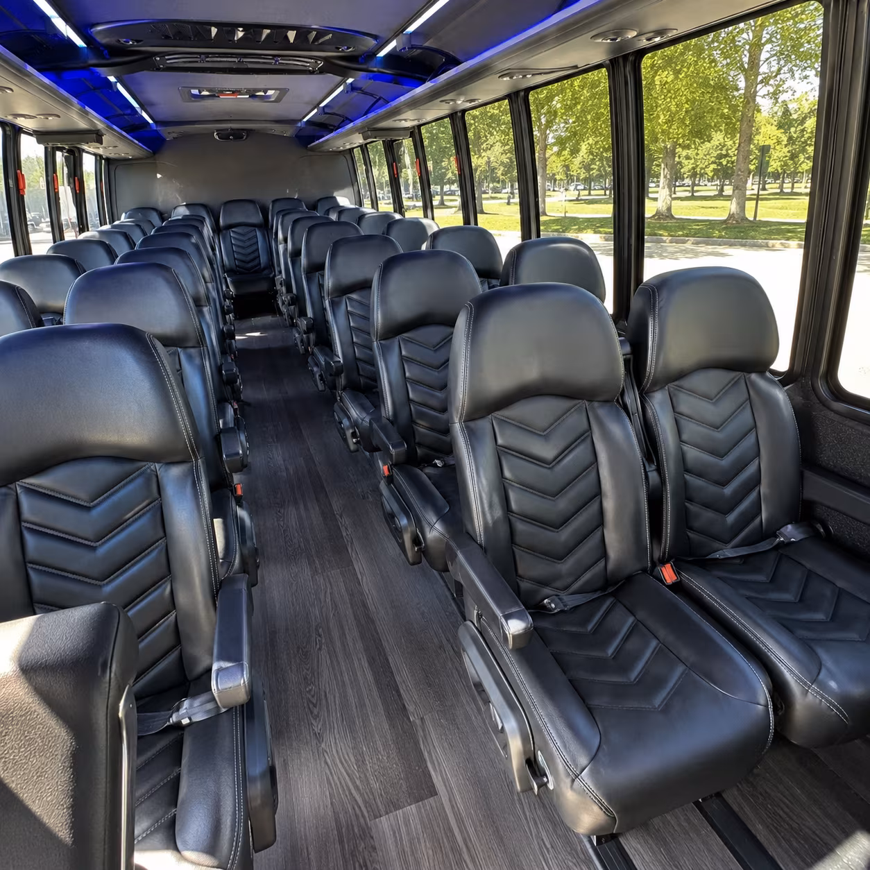 bayonne 28 passenger minibus interior
