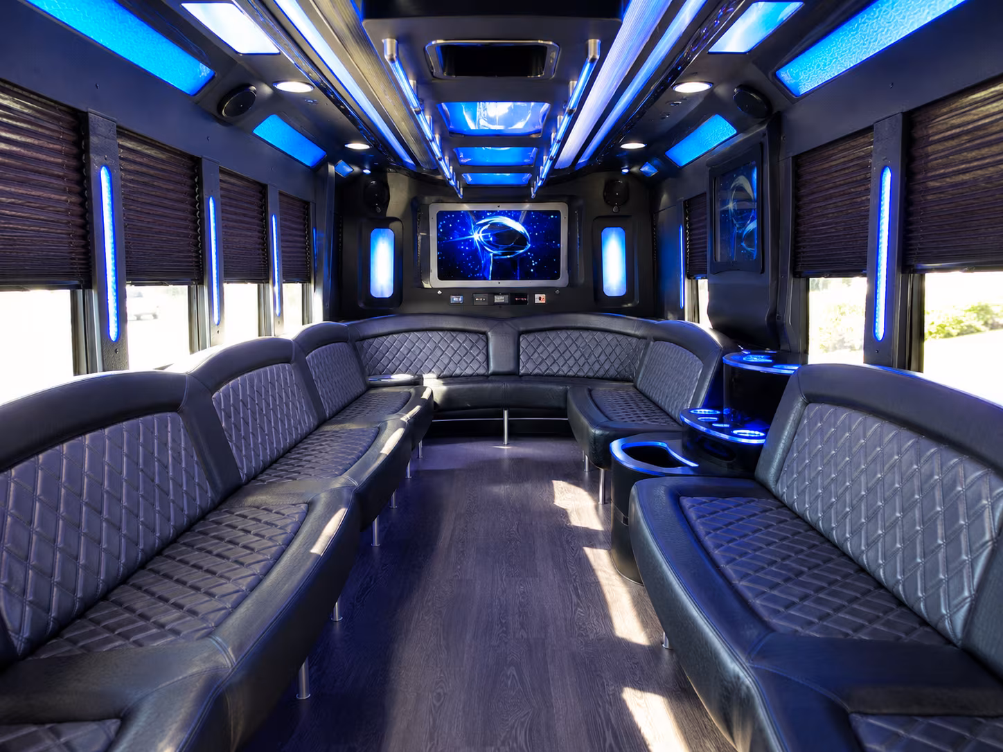 bayonne 28 passenger party bus inside