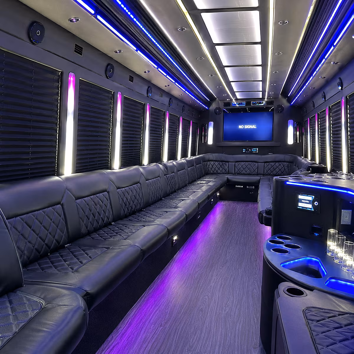 bayonne 30 passenger party bus inside
