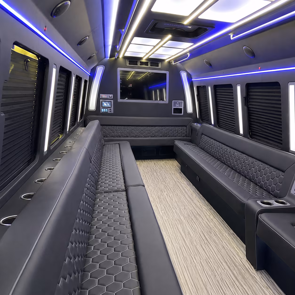 bayonne 40 passenger party bus inside