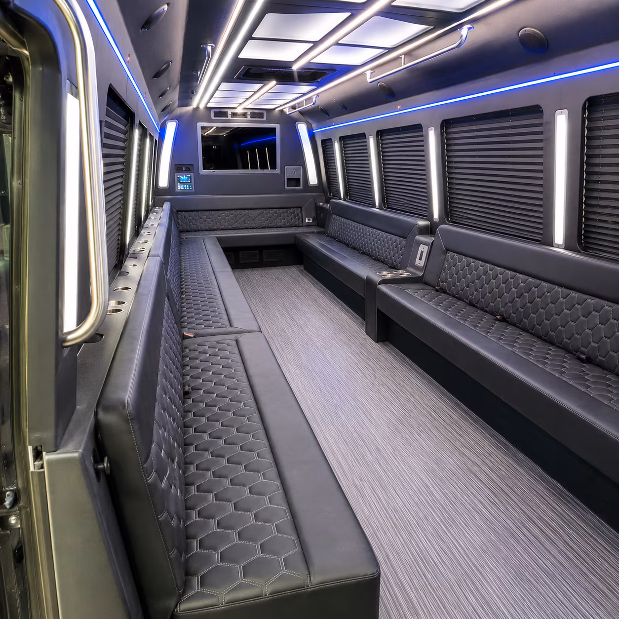 bayonne 40 passenger party bus interior