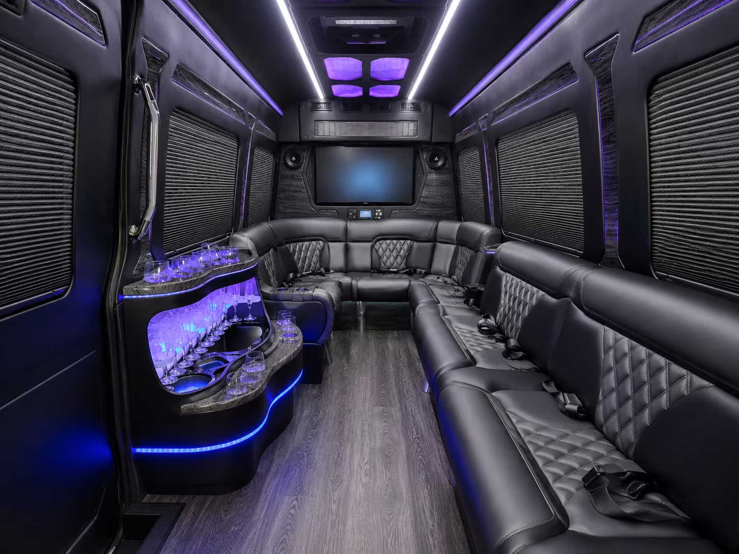 bayonne 50 passenger party bus inside